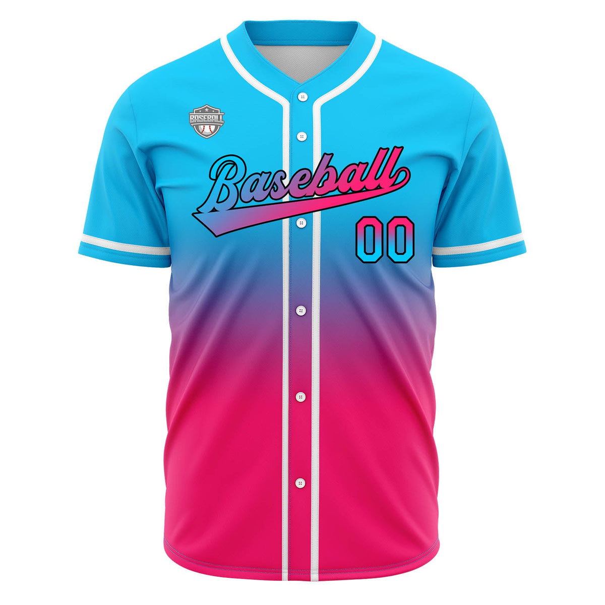 Camisetas de béisbol personalizadas con degradado nombre número y logotipo