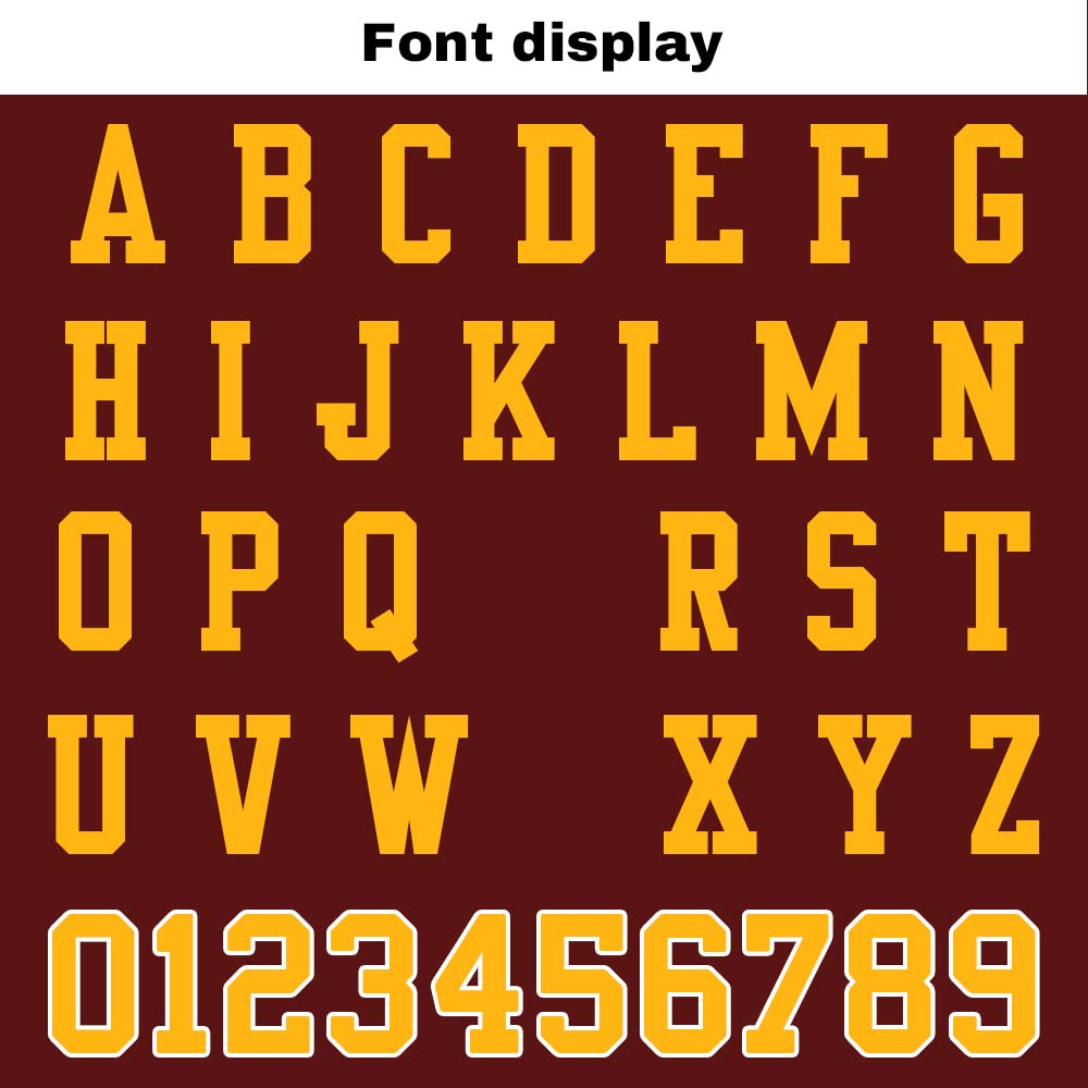 Camiseta de fútbol personalizada con nombre y número del equipo bordados-color burdeos y amarillo