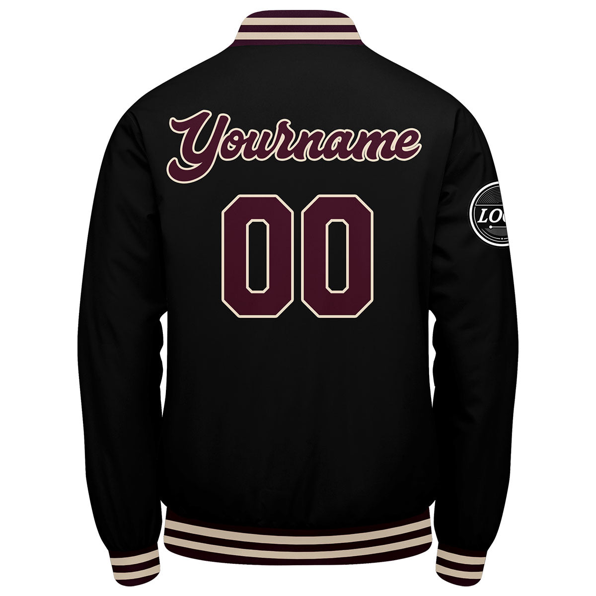 Chaqueta universitaria personalizada estilo Letterman para hombres-mujeres y jóvenes-color granate y negro