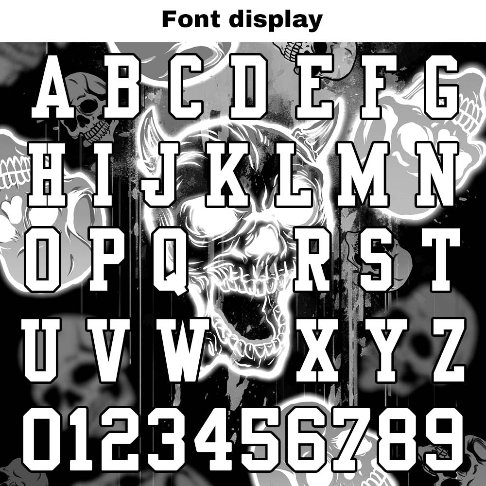 Camiseta de fútbol personalizada con nombre y número del equipo impresos y bordados-estilo grafiti con calavera -Gris