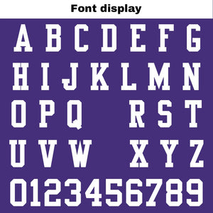 Camiseta de fútbol personalizada con nombre y número del equipo bordados-color morado y blanco