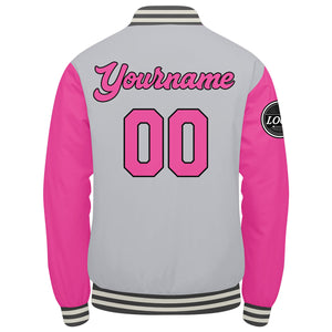 Chaqueta universitaria personalizada estilo Letterman para hombres-mujeres y jóvenes-color rosa