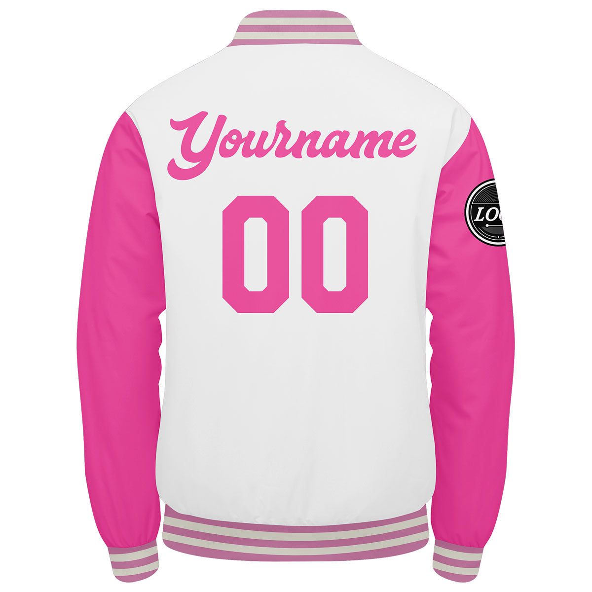 Chaqueta universitaria personalizada estilo Letterman para hombres-mujeres y jóvenes-color rosa