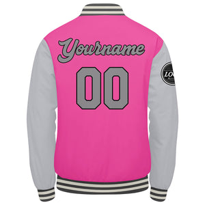 Chaqueta universitaria personalizada estilo Letterman para hombres-mujeres y jóvenes-color rosa