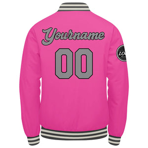 Chaqueta universitaria personalizada estilo Letterman para hombres-mujeres y jóvenes-color rosa