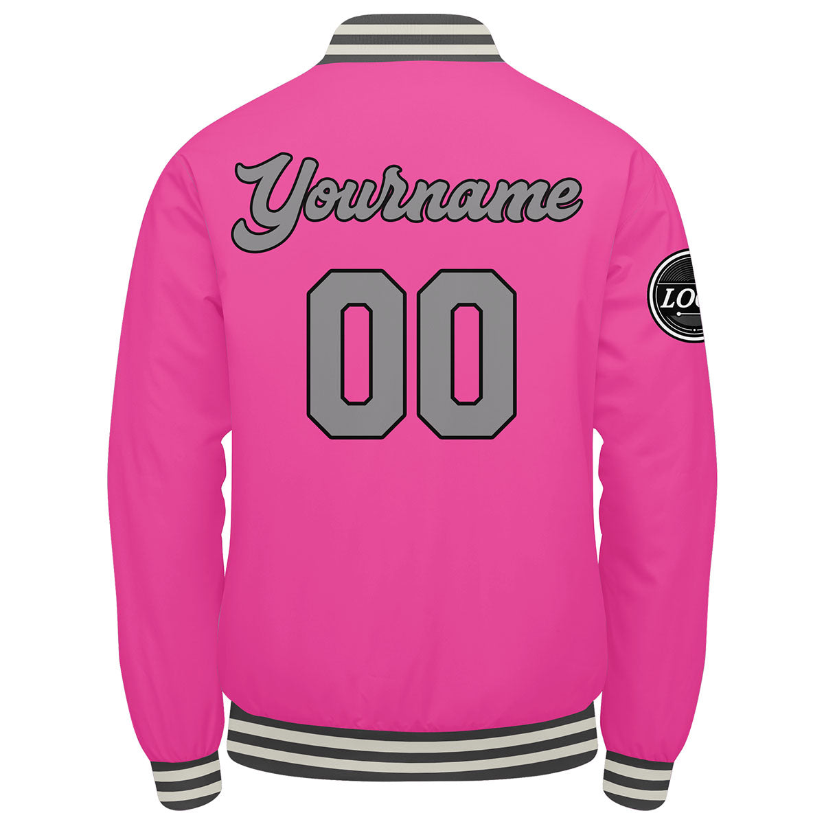 Chaqueta universitaria personalizada estilo Letterman para hombres-mujeres y jóvenes-color rosa