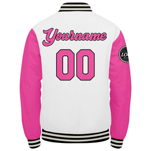 Chaqueta universitaria personalizada estilo Letterman para hombres-mujeres y jóvenes-color rosa