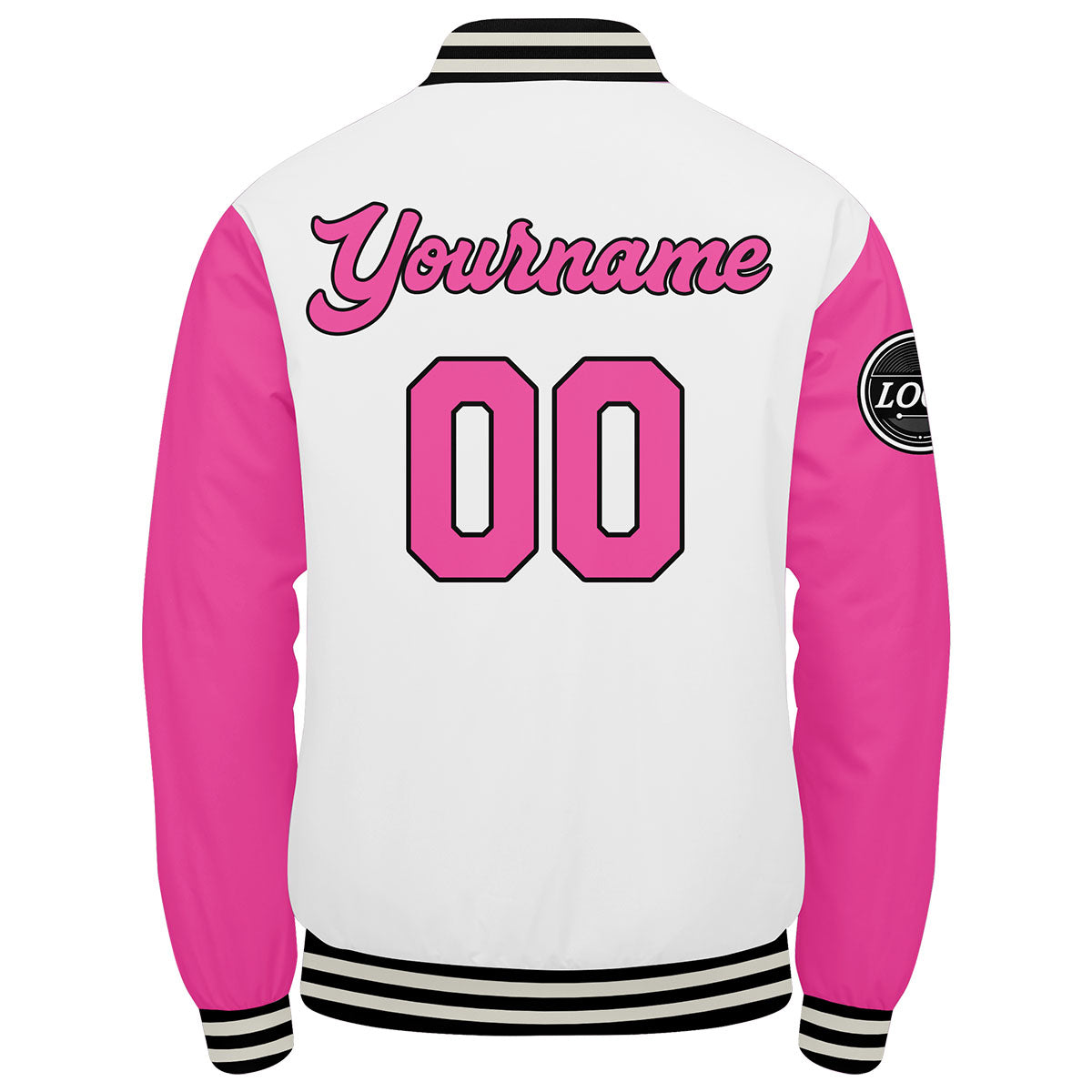 Chaqueta universitaria personalizada estilo Letterman para hombres-mujeres y jóvenes-color rosa