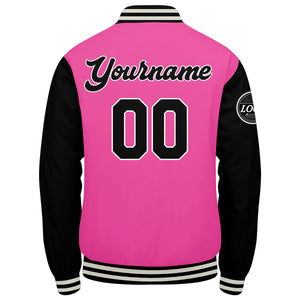 Chaqueta universitaria personalizada estilo Letterman para hombres-mujeres y jóvenes-color rosa