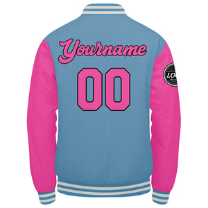 Chaqueta universitaria personalizada estilo Letterman para hombres-mujeres y jóvenes-color rosa