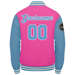 Chaqueta universitaria personalizada estilo Letterman para hombres-mujeres y jóvenes-color rosa