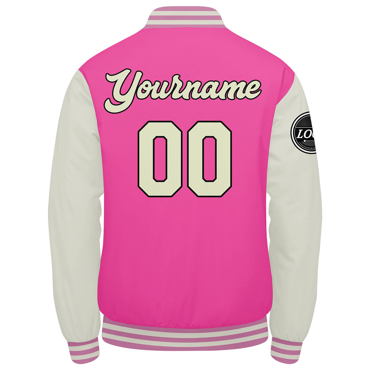 Chaqueta universitaria personalizada estilo Letterman para hombres-mujeres y jóvenes-color rosa