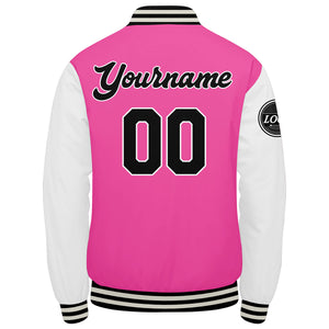 Chaqueta universitaria personalizada estilo Letterman para hombres-mujeres y jóvenes-color rosa