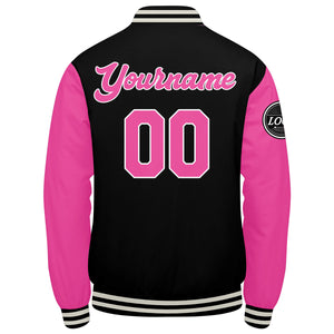 Chaqueta universitaria personalizada estilo Letterman para hombres-mujeres y jóvenes-color rosa