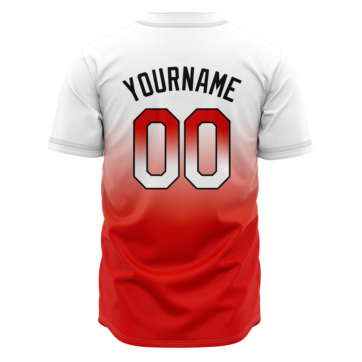 Camisetas de béisbol personalizadas con degradado nombre número y logotipo