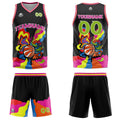 Uniforme de baloncesto negro personalizado con tu logotipo-nombre y número impresos