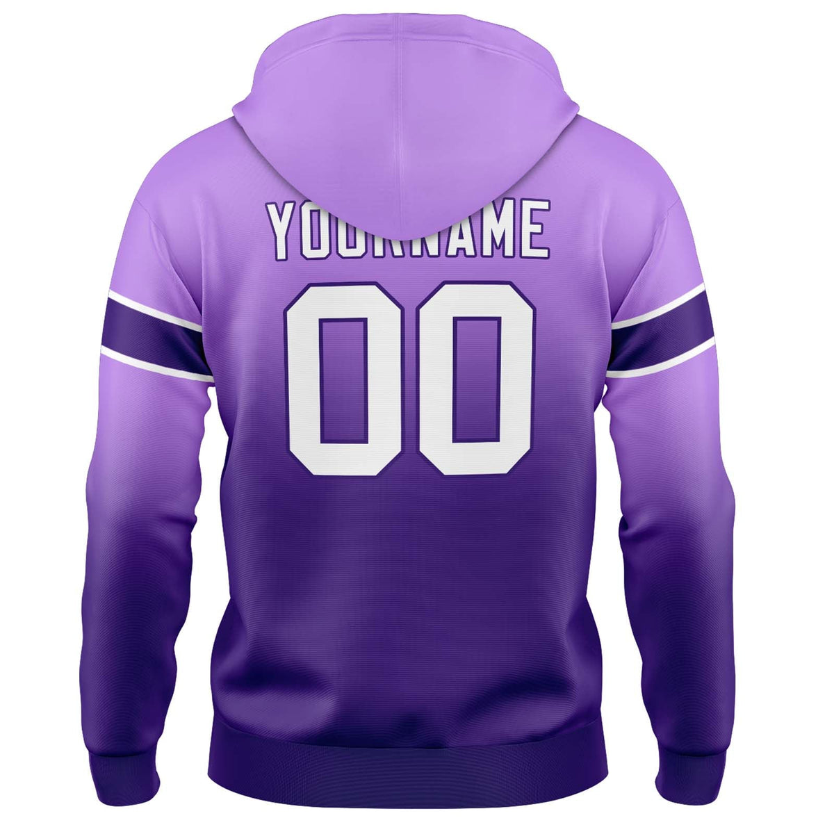 Sudadera con capucha degradada personalizada para hombre-mujer-niña o niño Estampa tu logotipo-nombre o número en color morado