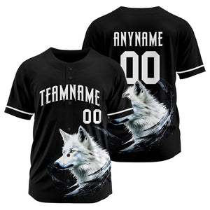 Uniformes de béisbol personalizados Wolf-Black de alta calidad para niños y adultos & optimizados para el rendimiento