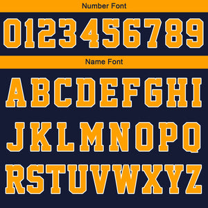 Chaqueta universitaria personalizada estilo Letterman para hombres-mujeres y jóvenes-color azul marino y naranja