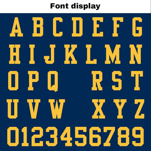 Camiseta de fútbol personalizada con nombre y número del equipo bordados-color azul marino y blanco