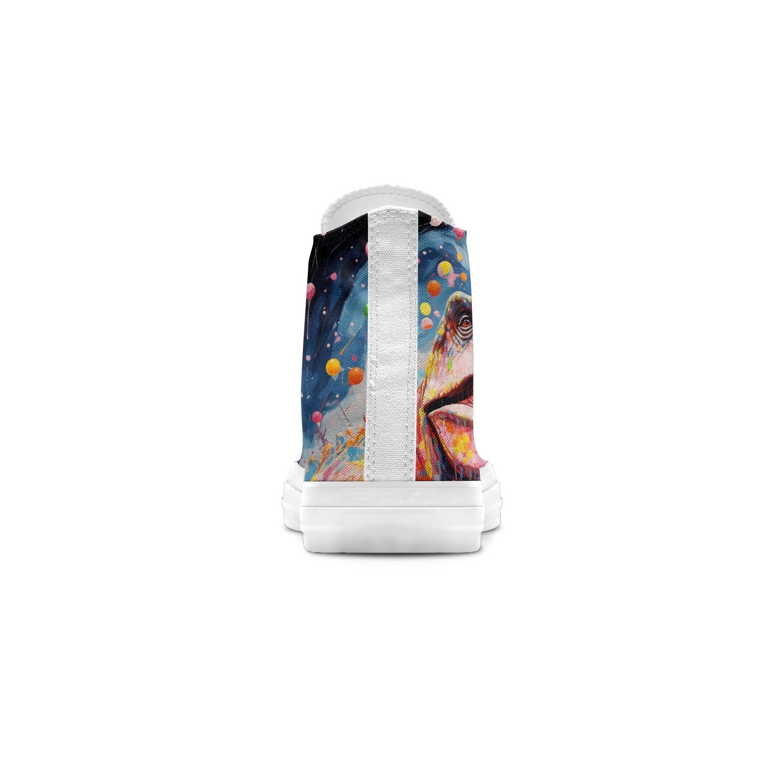 Dino Fusion: Zapatillas unisex de lona de media caña: Adéntrate en un colorido mundo de dinosaurios con vibrantes diseños artísticos y estampados inspirados en puntos para hombres y mujeres