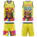 Uniforme de baloncesto amarillo personalizado con tu logotipo-nombre y número impresos