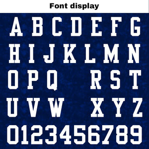 Camiseta de fútbol personalizada con nombre y número del equipo bordados y estampados en color azul marino