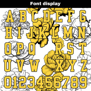 Camiseta de fútbol personalizada con nombre y número del equipo bordados-color blanco y amarillo