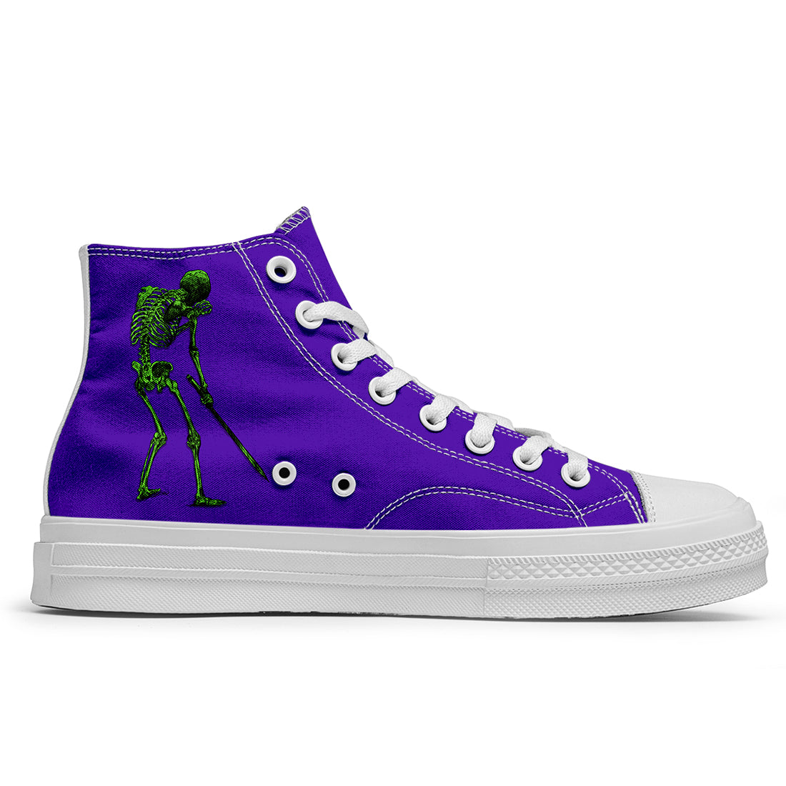 Resalta tu estilo con las zapatillas de lona de caña media Skeleton para hombre y mujer