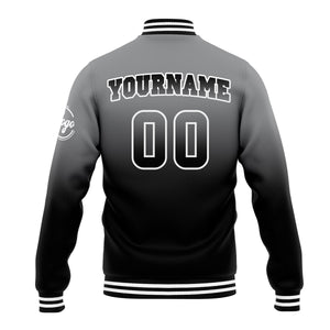 Chaqueta universitaria personalizada estilo Letterman para hombres-mujeres y jóvenes-color gris y negro