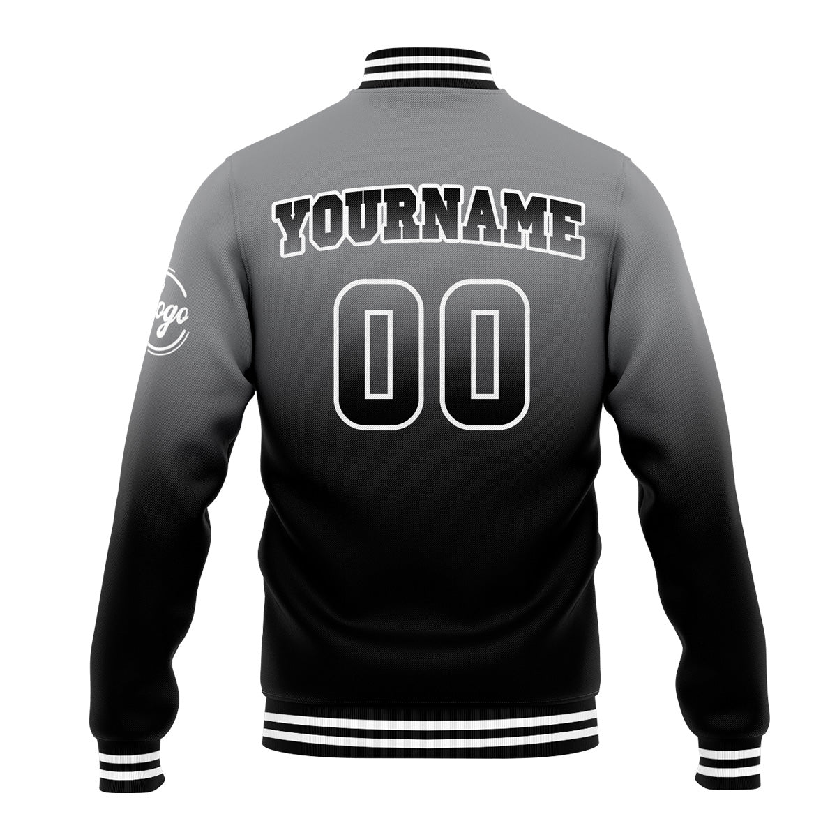 Chaqueta universitaria personalizada estilo Letterman para hombres-mujeres y jóvenes-color gris y negro