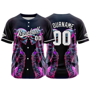 Camiseta de béisbol personalizada para hombres mujeres ni?os y jóvenes con bordados y estampados en color rosa