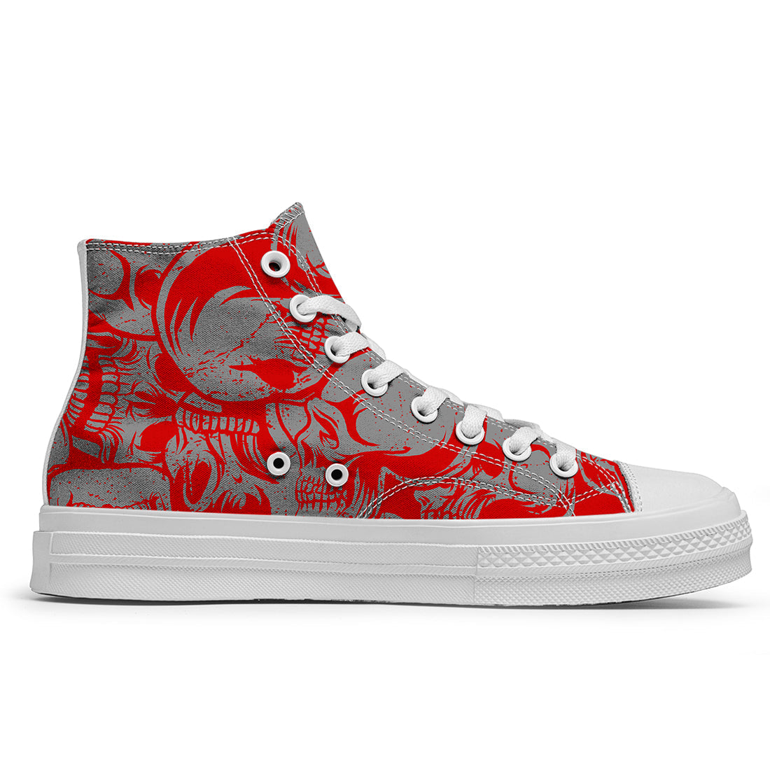 Resalta tu estilo con las zapatillas de lona de caña media Skeleton para hombre y mujer