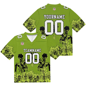 Camiseta de fútbol personalizada con nombre y número del equipo impresos y bordados-color verde