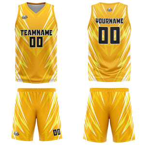 Uniforme de baloncesto personalizado con triángulo naranja y camiseta estampada con tu logotipo-nombre y número