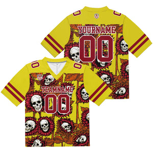 Camiseta de fútbol personalizada con nombre y número del equipo bordados y estampados -Amarillo girasol