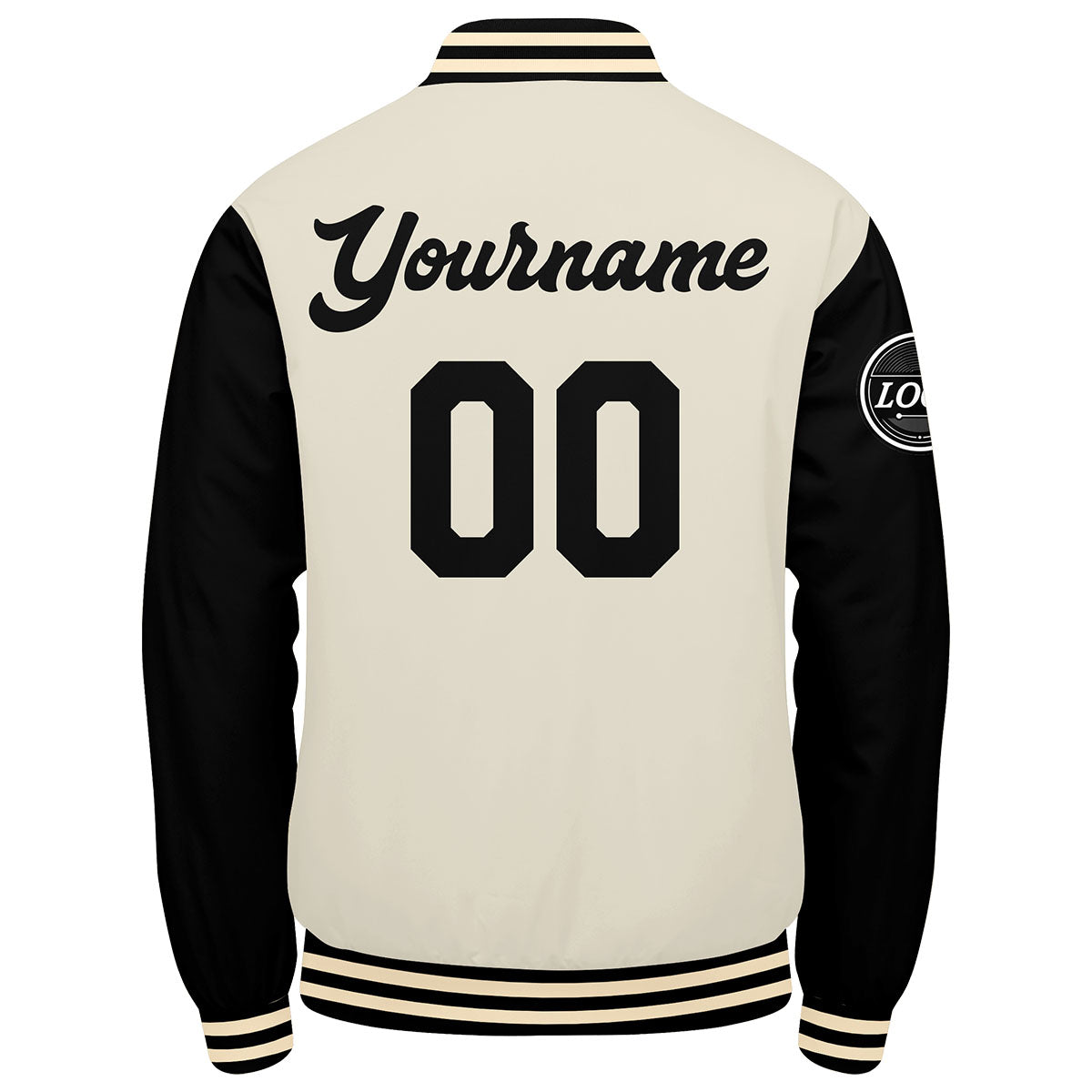 Chaqueta universitaria personalizada estilo Letterman para hombres-mujeres y jóvenes-color negro y crema