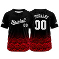 Camiseta de béisbol con dise?o personalizado estampado a todo color rosa