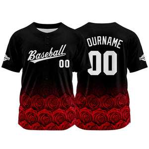 Camiseta de béisbol con dise?o personalizado estampado a todo color rosa