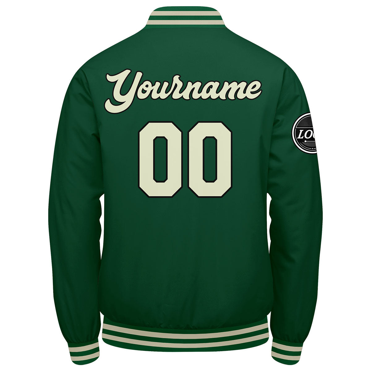 Chaqueta universitaria personalizada estilo Letterman para hombres-mujeres y jóvenes-color verde crema