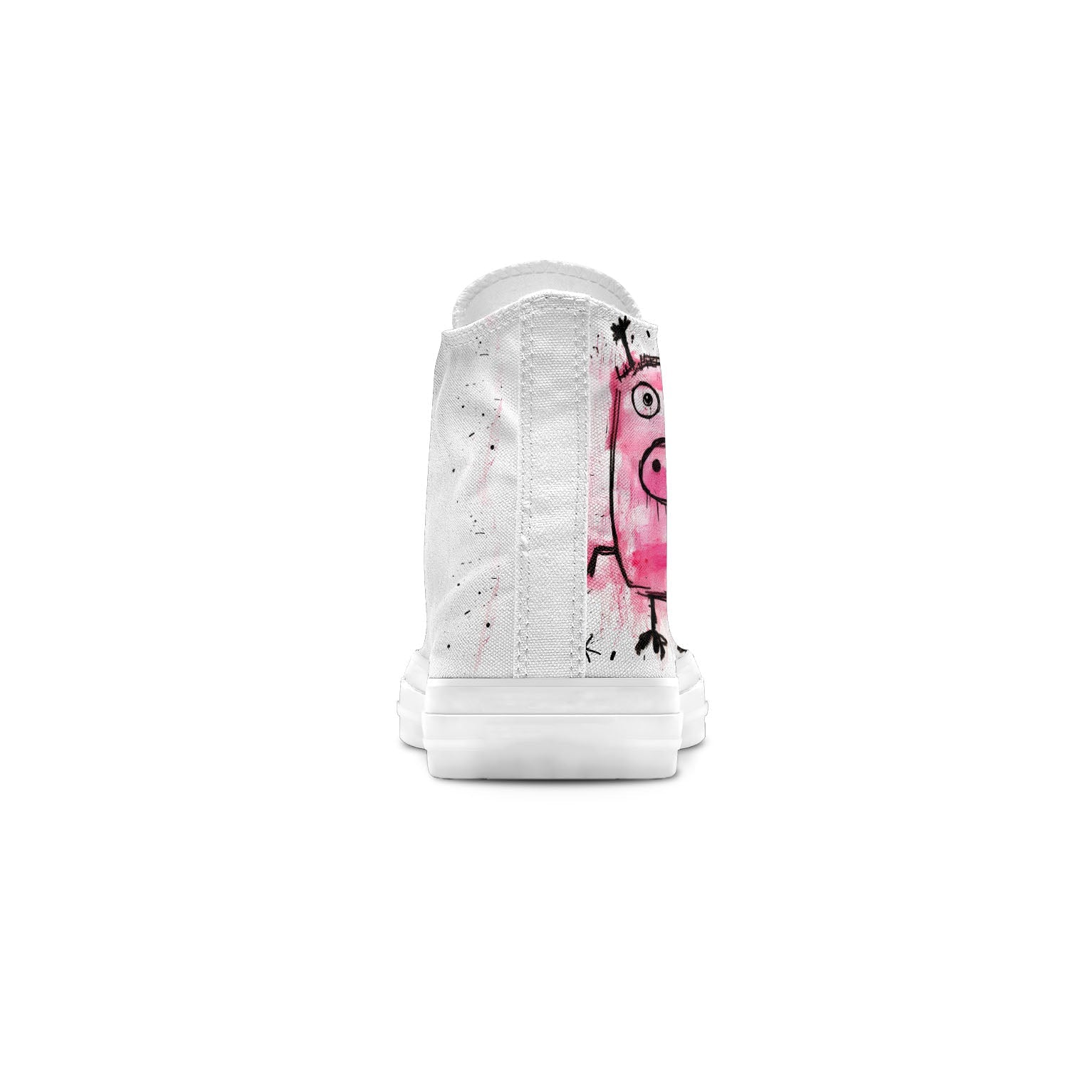 Adorable Oink: Déjese seducir por la ternura con nuestras zapatillas de lona de media caña con divertidos dibujos de cerditos: moda divertida para hombres y mujeres
