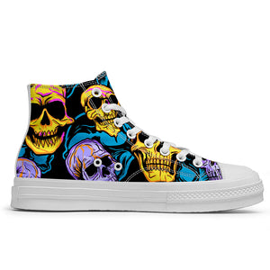 Resalta tu estilo con las zapatillas de lona de caña media Skeleton para hombre y mujer