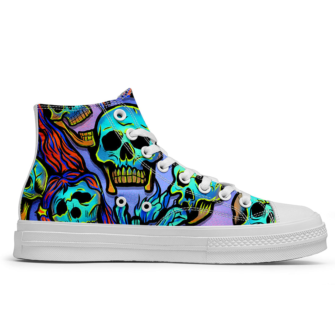 Resalta tu estilo con las zapatillas de lona de caña media Skeleton para hombre y mujer