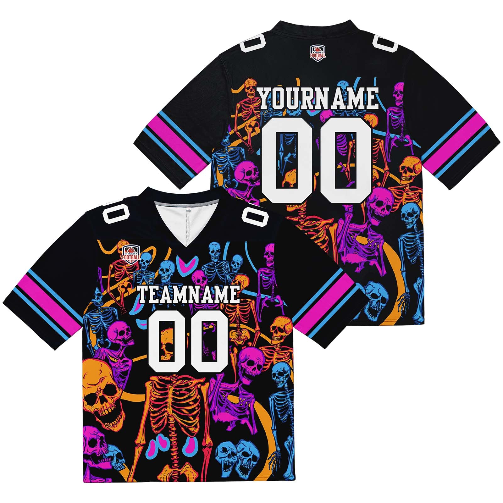 Camiseta de fútbol personalizada con nombre y número del equipo bordados y estampados -Naranja
