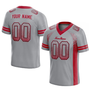 custom authentic drift fashion football jersey gray-red mesh