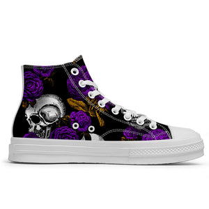 Resalta tu estilo con las zapatillas de lona de caña media Skeleton para hombre y mujer