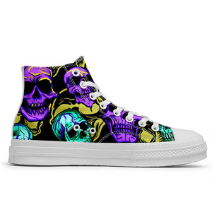 Resalta tu estilo con las zapatillas de lona de caña media Skeleton para hombre y mujer
