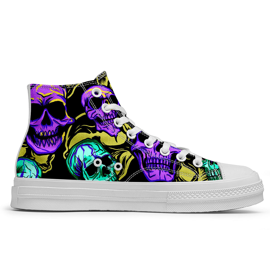 Resalta tu estilo con las zapatillas de lona de caña media Skeleton para hombre y mujer
