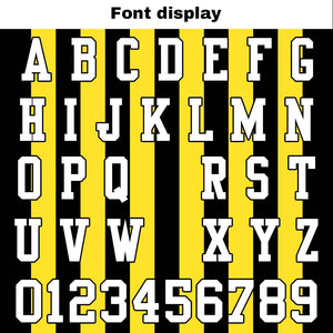 Camiseta de fútbol personalizada con nombre y número del equipo impresos y bordados-color amarillo y negro