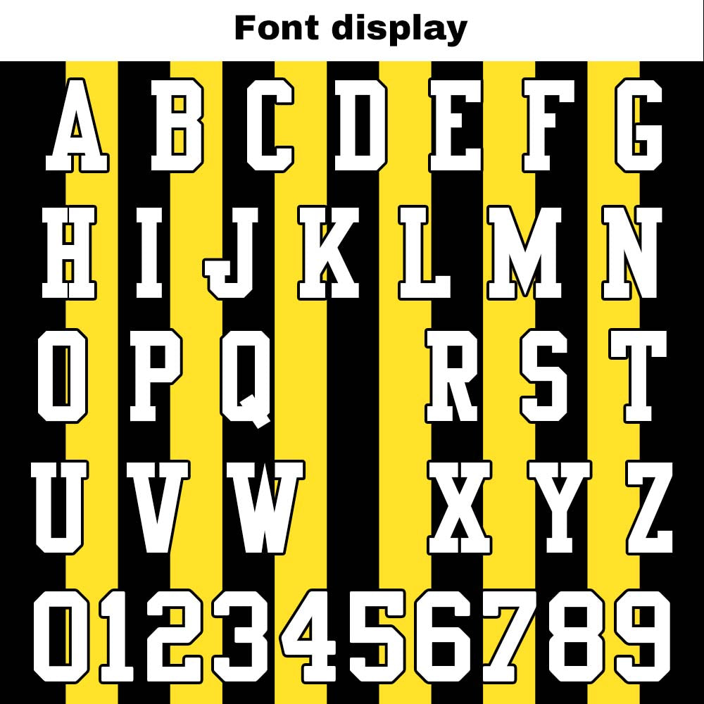 Camiseta de fútbol personalizada con nombre y número del equipo impresos y bordados-color amarillo y negro